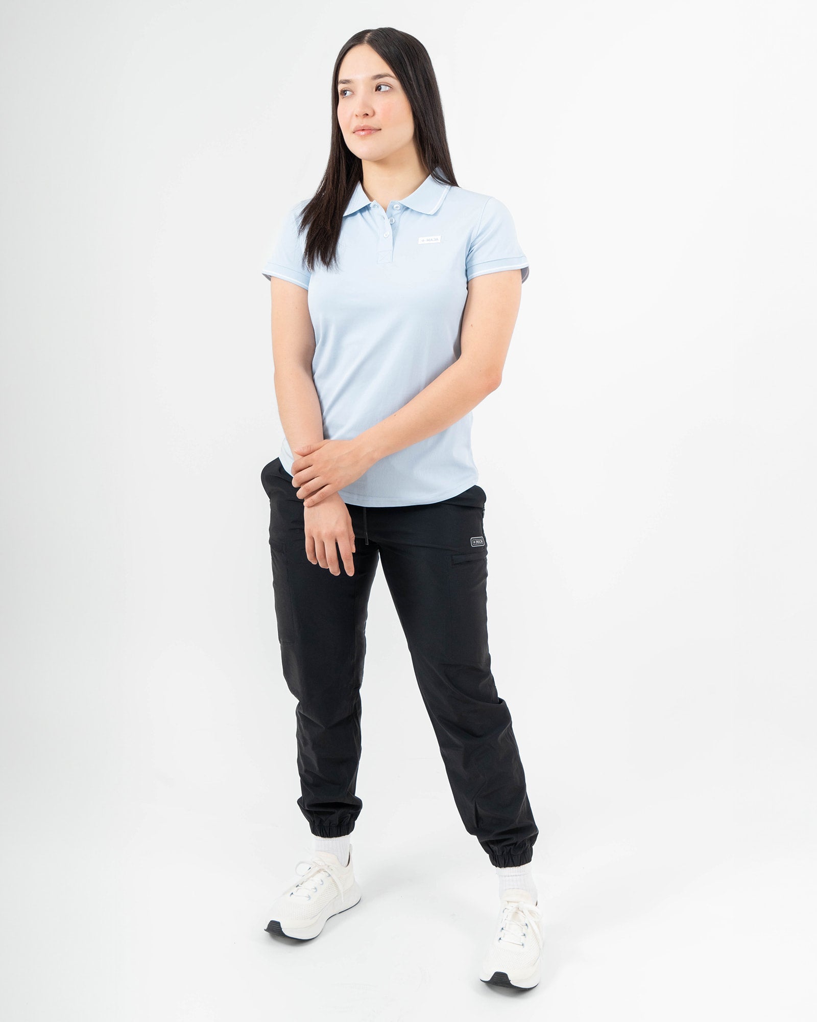 MAJA® Nube Polo, Sky Blue, detail, Slim fit, Polyester, versatile use