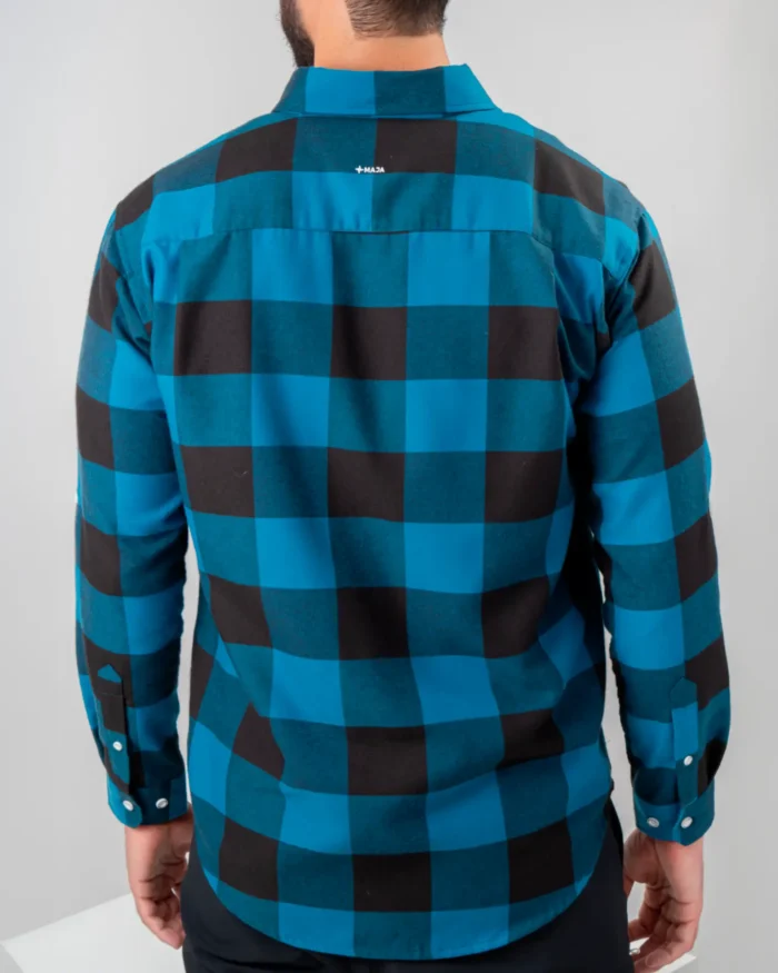 Camisa Leñador Franela a Cuadros Azul/Negro - Image 2