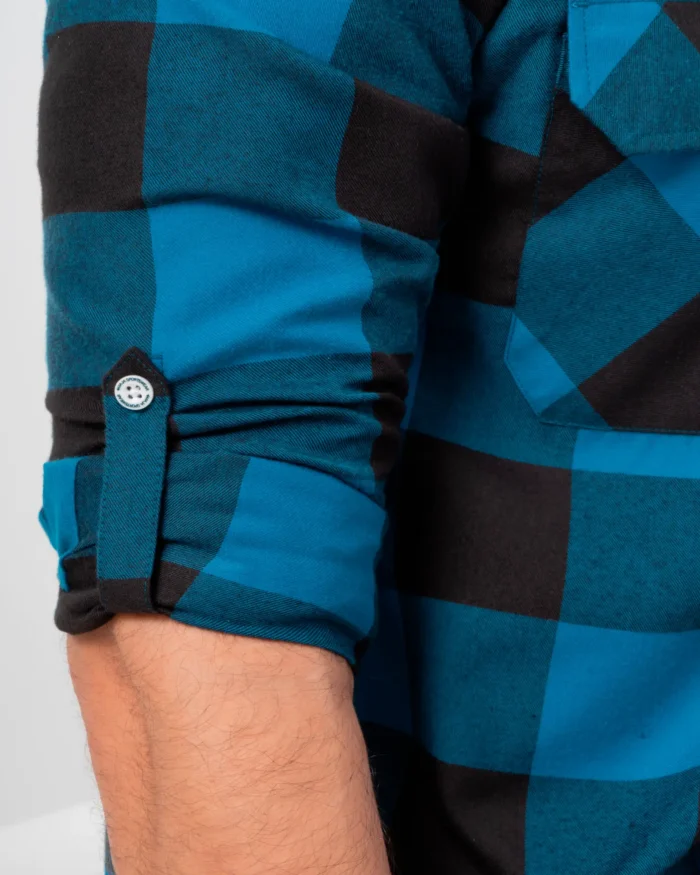 Camisa Leñador Franela a Cuadros Azul/Negro - Image 3