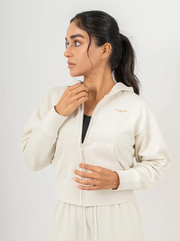 Hoodie Polar Blanco Marfil